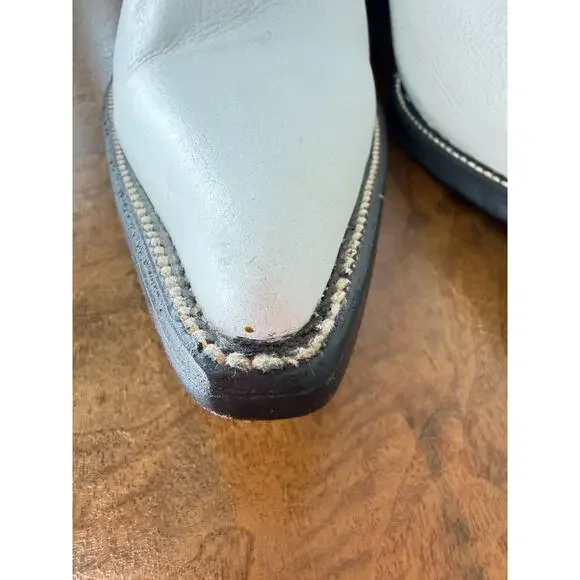 Caminos 14" Tall White Leather Western Boot US Mens 11.5 #0135C Made In Mexico - Picture 9 of 16